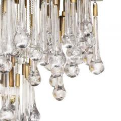 Gaetano Sciolari Willy Rizzo for BD Lumica Glass Teardrop and Brass Pendant 1970s - 3222298