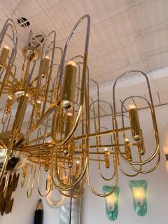 Gaetano Sciolari XXL Brass Chandelier Astrolab by Sciolari Italy 1970s - 1054218