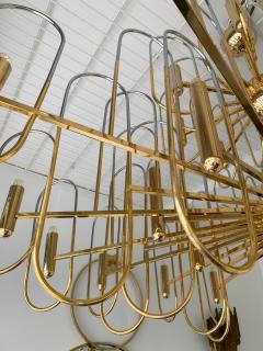 Gaetano Sciolari XXL Brass Chandelier Astrolab by Sciolari Italy 1970s - 1054219