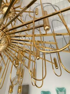 Gaetano Sciolari XXL Brass Chandelier Astrolab by Sciolari Italy 1970s - 1054220