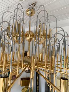 Gaetano Sciolari XXL Brass Chandelier Astrolab by Sciolari Italy 1970s - 1054223