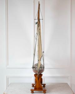 Gaff Rigged Cutter Wooden Pond Yacht Circa 1920 - 4758151