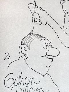 Gahan Wilson Barber Paints Mans Bald Head The Usual Sir Yes Please  - 4430329