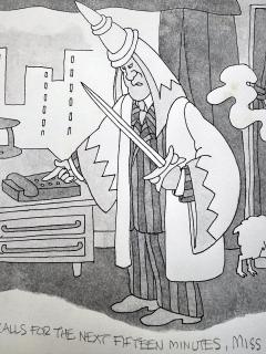 Gahan Wilson Macabre Sacrifice in the Office New Yorker Cartoon Dark Humor - 4202042