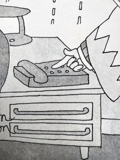Gahan Wilson Macabre Sacrifice in the Office New Yorker Cartoon Dark Humor - 4202046