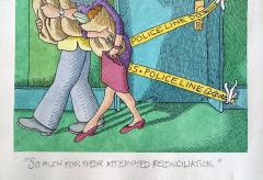 Gahan Wilson Murder Behind a Blue Door Crime Scene Noir Cartoon - 4439110