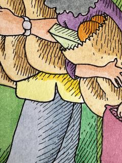 Gahan Wilson Murder Behind a Blue Door Crime Scene Noir Cartoon - 4439111