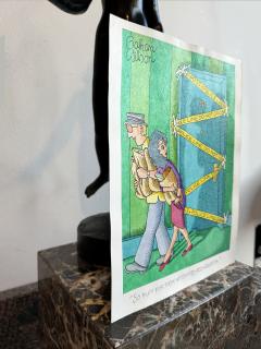 Gahan Wilson Murder Behind a Blue Door Crime Scene Noir Cartoon - 4439116