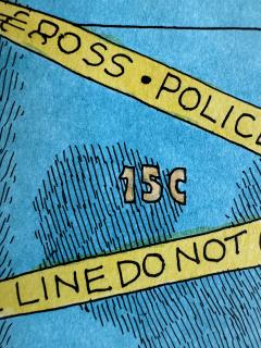 Gahan Wilson Murder Behind a Blue Door Crime Scene Noir Cartoon - 4439118