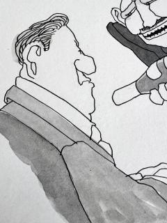 Gahan Wilson Wine Connoisseur Original Artwork by Legendary Cartoonist  - 4604232