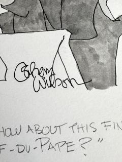 Gahan Wilson Wine Connoisseur Original Artwork by Legendary Cartoonist  - 4604234