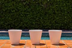 Gainey Ceramics Set of 3 1970s White Conical Gainey Planters in the Manner of LaGardo Tackett - 4206963