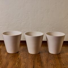 Gainey Ceramics Set of 3 1970s White Conical Gainey Planters in the Manner of LaGardo Tackett - 4206965