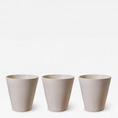 Gainey Ceramics Set of 3 1970s White Conical Gainey Planters in the Manner of LaGardo Tackett - 4208341