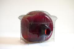 Gala Fern ndez Montero RED CAGE PAGODA glass object vase vessel - 897592