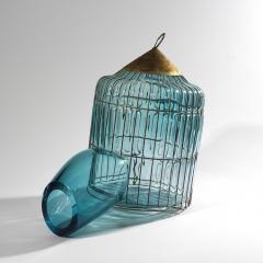 Gala Fern ndez Montero TURQUOISE CAGE 1 glass object vessel vase - 897486