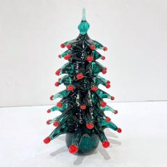 Galliano Ferro Contemporary Italian Modern Green Red Murano Glass Christmas Tree Sculpture - 2303854