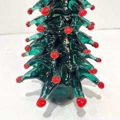 Galliano Ferro Contemporary Italian Modern Green Red Murano Glass Christmas Tree Sculpture - 2303856