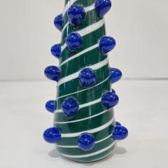 Galliano Ferro Contemporary Italian White Green Blue Murano Glass Christmas Tree Cone Sculpture - 2307099