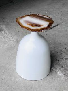 Gamboa Pangea Amber and White Agate Side Table - 4373955
