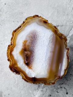 Gamboa Pangea Amber and White Agate Side Table - 4373956