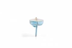 Games Industries Mid Century English Blue Painted Wooden Ships Hull Model - 4667915