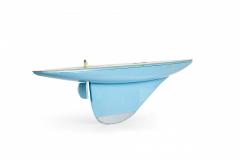 Games Industries Mid Century English Blue Painted Wooden Ships Hull Model - 4667920