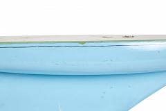 Games Industries Mid Century English Blue Painted Wooden Ships Hull Model - 4667922
