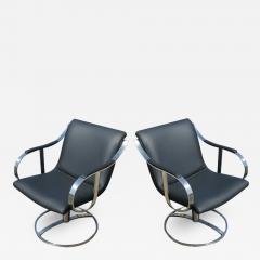 Gardner Leaver Pair of Gardner Leaver for Steelcase Black Swivel Lounge Chairs - 2678524