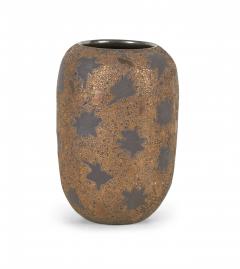 Gary DiPasquale Gary DiPasquale Contemporary Bronze Texture and Black Starburst Patterned Vase - 4669383