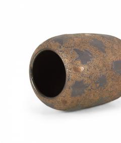 Gary DiPasquale Gary DiPasquale Contemporary Bronze Texture and Black Starburst Patterned Vase - 4669386
