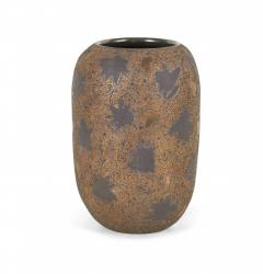 Gary DiPasquale Gary DiPasquale Contemporary Bronze Texture and Black Starburst Patterned Vase - 4709328