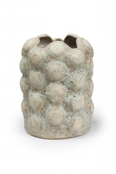 Gary DiPasquale Gary DiPasquale Contemporary Off White Textural Raised Lobed Cylindrical Vase - 4652969