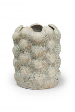 Gary DiPasquale Gary DiPasquale Contemporary Off White Textural Raised Lobed Cylindrical Vase - 4652970