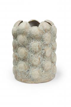 Gary DiPasquale Gary DiPasquale Contemporary Off White Textural Raised Lobed Cylindrical Vase - 4652971