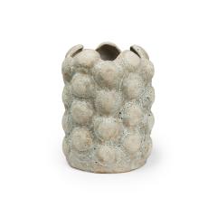 Gary DiPasquale Gary DiPasquale Contemporary Off White Textural Raised Lobed Cylindrical Vase - 4662098