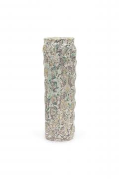 Gary DiPasquale Gary DiPasquale Contemporary Tall Knobbed Vase in Grey and White Textured Exteri - 4658187