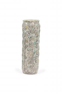 Gary DiPasquale Gary DiPasquale Contemporary Tall Knobbed Vase in Grey and White Textured Exteri - 4658190