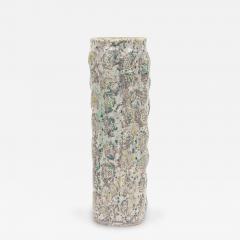 Gary DiPasquale Gary DiPasquale Contemporary Tall Knobbed Vase in Grey and White Textured Exteri - 4689935