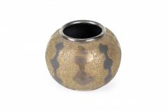 Gary DiPasquale Gary DiPasquale Contemporary Thrown Ceramic Black and Bronze Glazed Patterned Va - 4670825