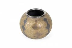 Gary DiPasquale Gary DiPasquale Contemporary Thrown Ceramic Black and Bronze Glazed Patterned Va - 4670826