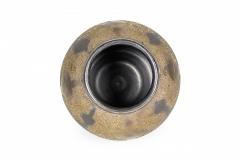 Gary DiPasquale Gary DiPasquale Contemporary Thrown Ceramic Black and Bronze Glazed Patterned Va - 4670828