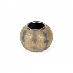 Gary DiPasquale Gary DiPasquale Contemporary Thrown Ceramic Black and Bronze Glazed Patterned Va - 4710612