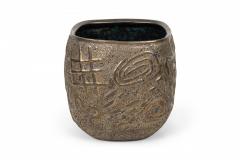 Gary DiPasquale Gary DiPasquale Contemporary Thrown Ceramic Graffiti Bronze Glazed Vessel - 4664362