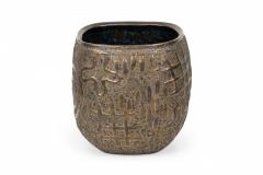 Gary DiPasquale Gary DiPasquale Contemporary Thrown Ceramic Graffiti Bronze Glazed Vessel - 4664363
