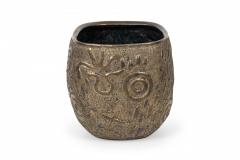 Gary DiPasquale Gary DiPasquale Contemporary Thrown Ceramic Graffiti Bronze Glazed Vessel - 4664365