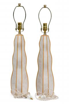 Gary DiPasquale Gary DiPasquale Contemporary Wave Form Clay and White Glazed Table Lamps - 4635226