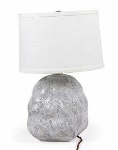 Gary DiPasquale Gary Dipasquale Contemporary Gray Textured Ceramic Bulbous Form Table Lamp - 3171010