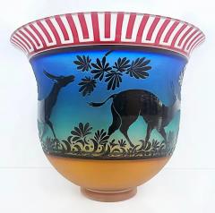 Gary Genetti Gary Genetti Blown Cameo Glass Antelope Vase Etched Overlay 2008 - 3590108