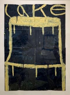 Gary Komarin Blue and Yellow Contemporary Cake Painting American 21st C  - 4005392